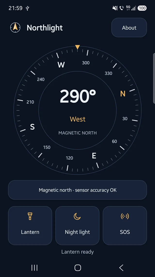 Northlight app interface.